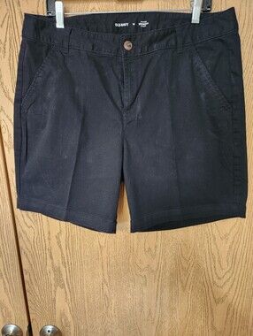 Old Navy Black Mid-Rise Chino Bermuda Shorts